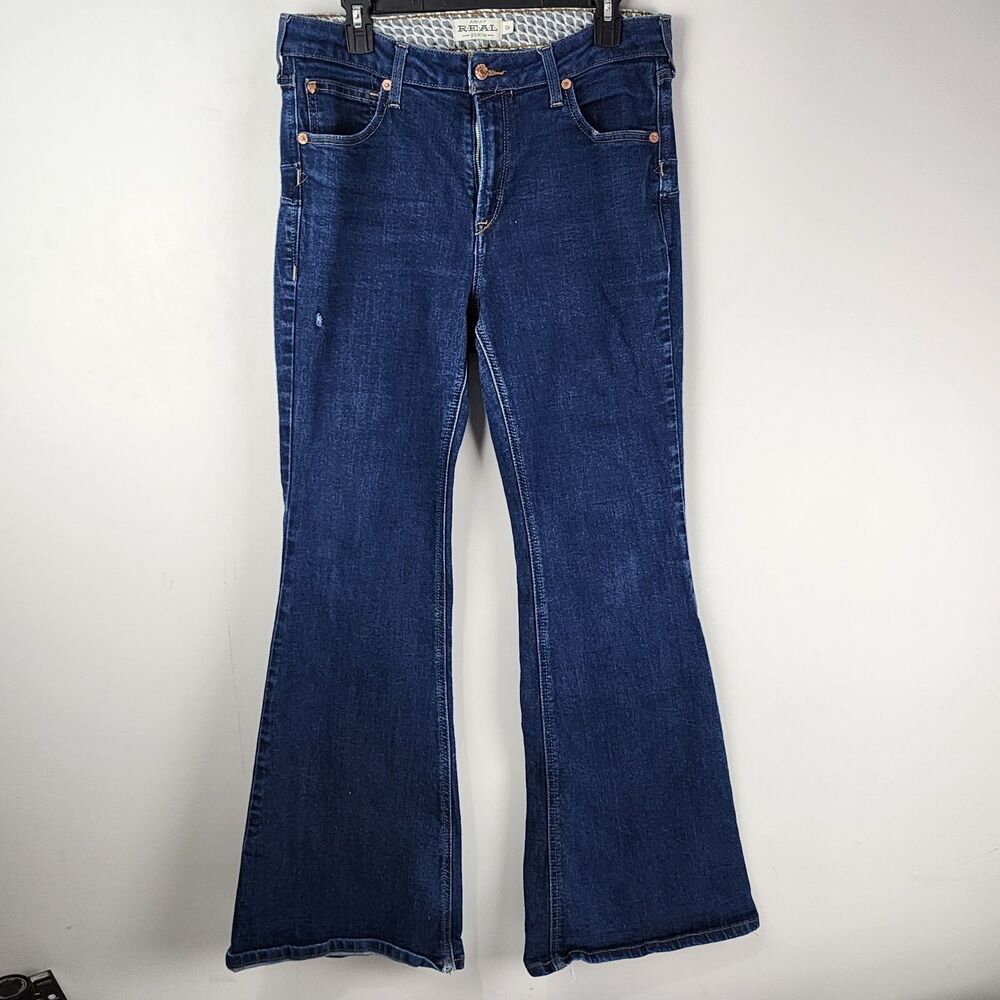 Women’s Darkwash ARIAT Jeans Size 33 X 33.5 REAL SHELBY Stretch FLARE